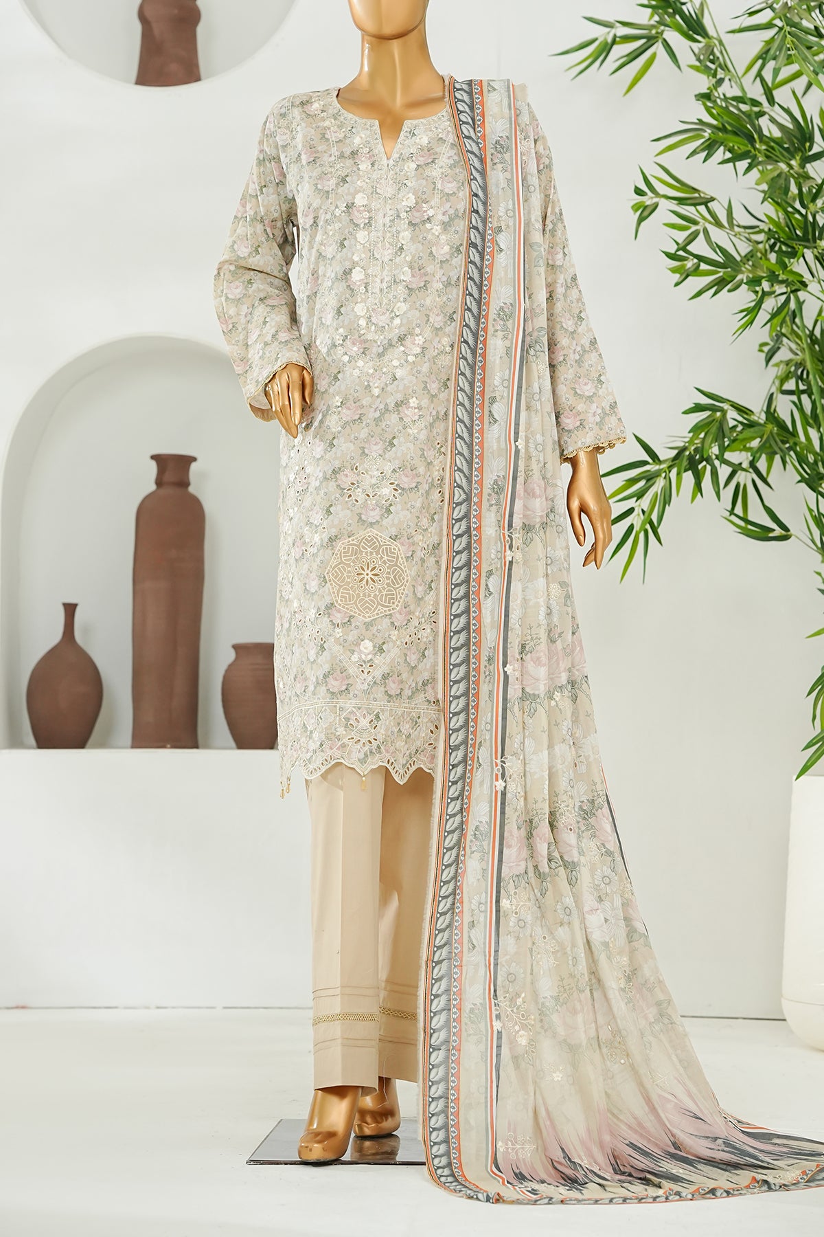 Printed & Embroidered Lawn 3-Pc Suit