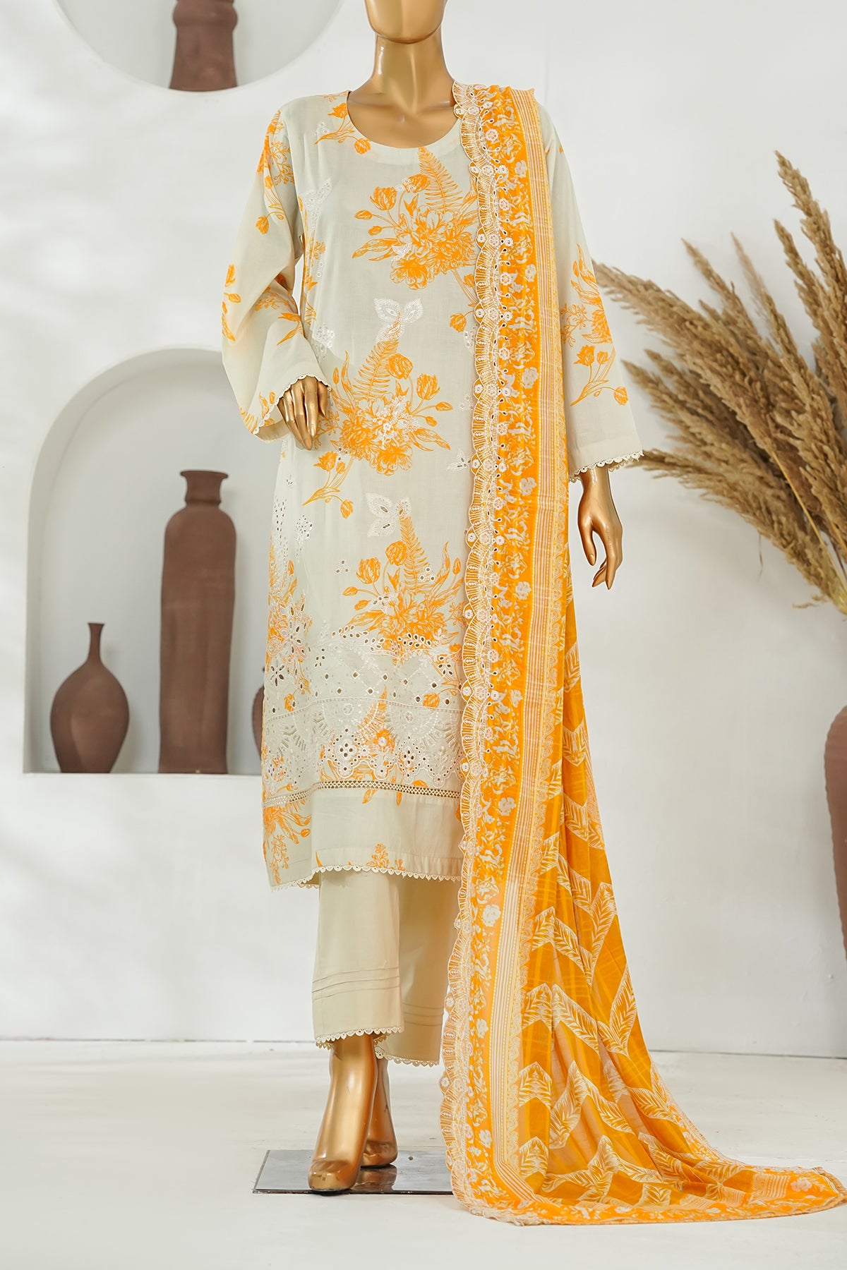 Printed & Embroidered Lawn 3-Pc Suit