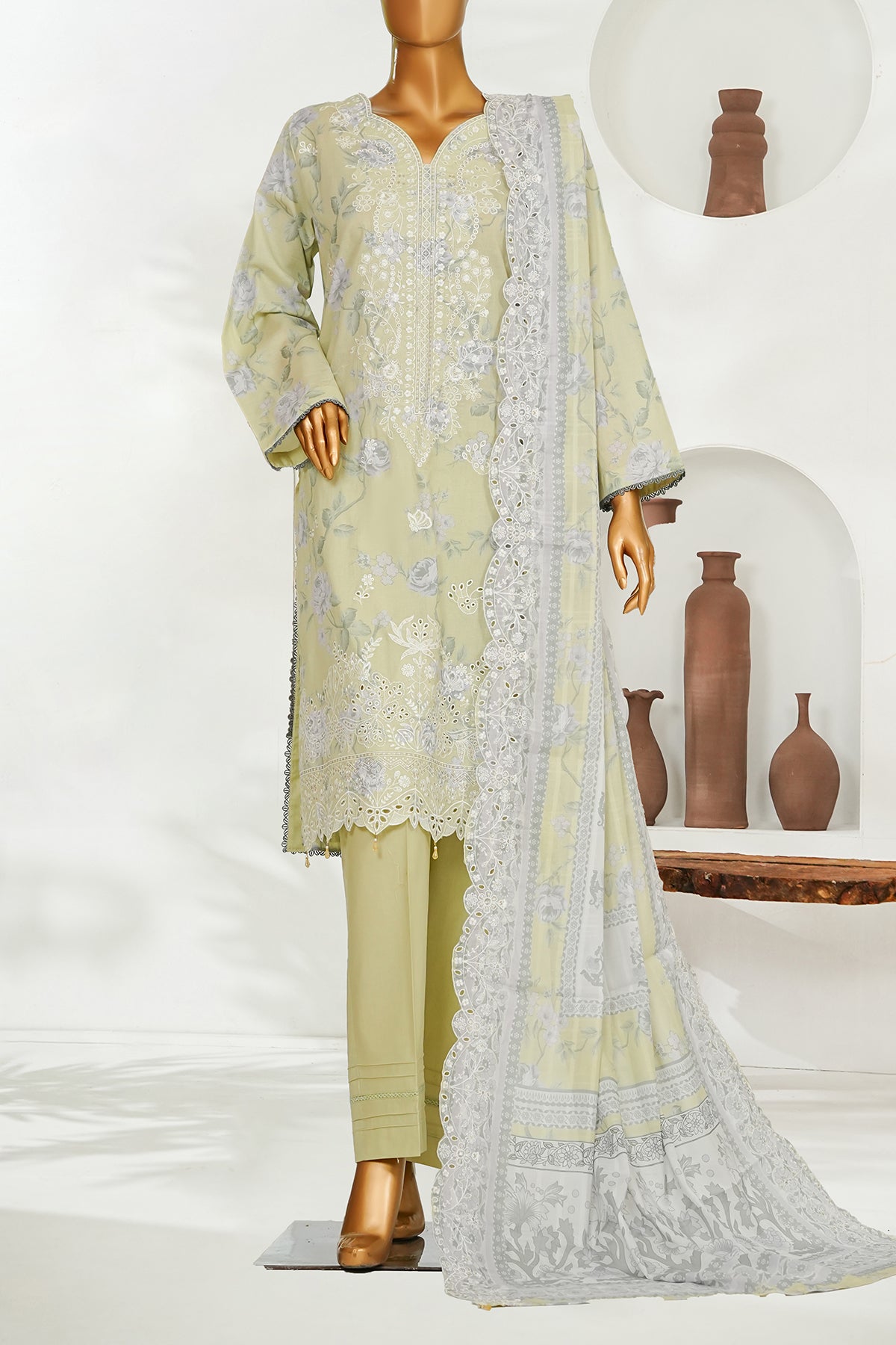 Printed & Embroidered Lawn 3-Pc Suit