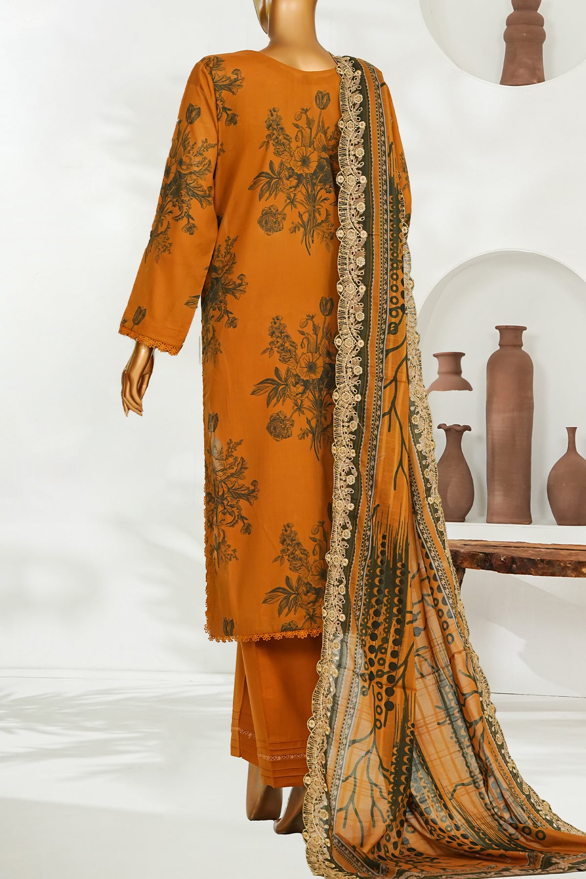 Printed & Embroidered Lawn 3-Pc Suit