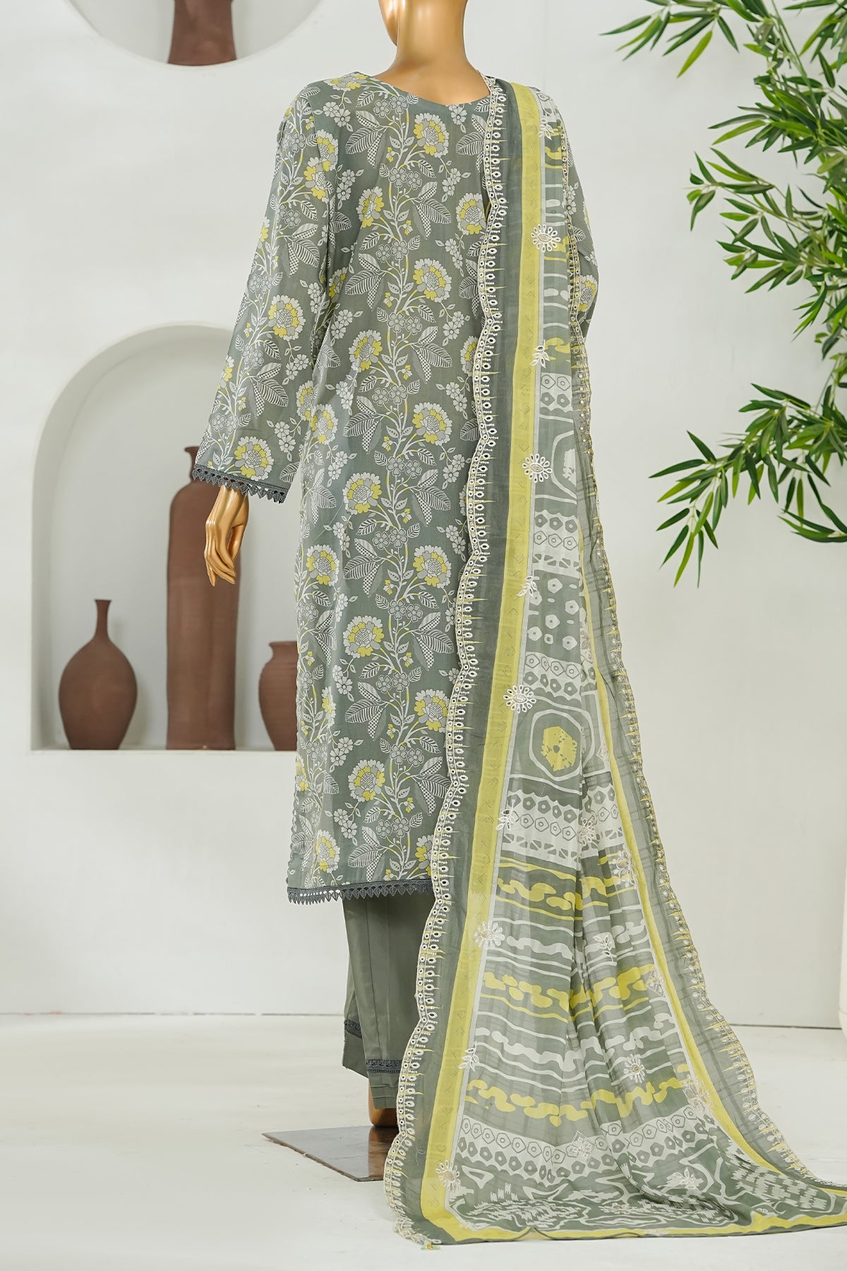 Printed & Embroidered Lawn 3-Pc Suit