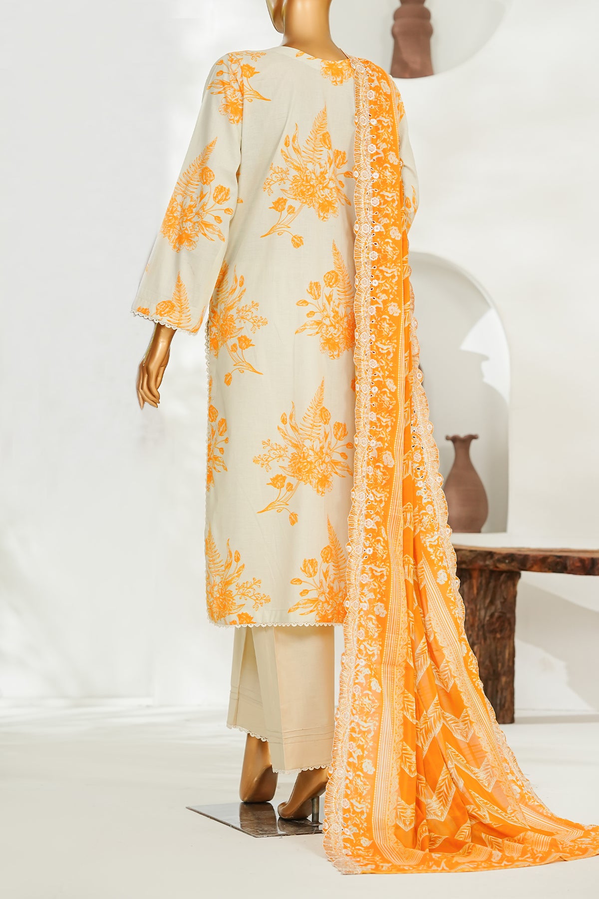 Printed & Embroidered Lawn 3-Pc Suit