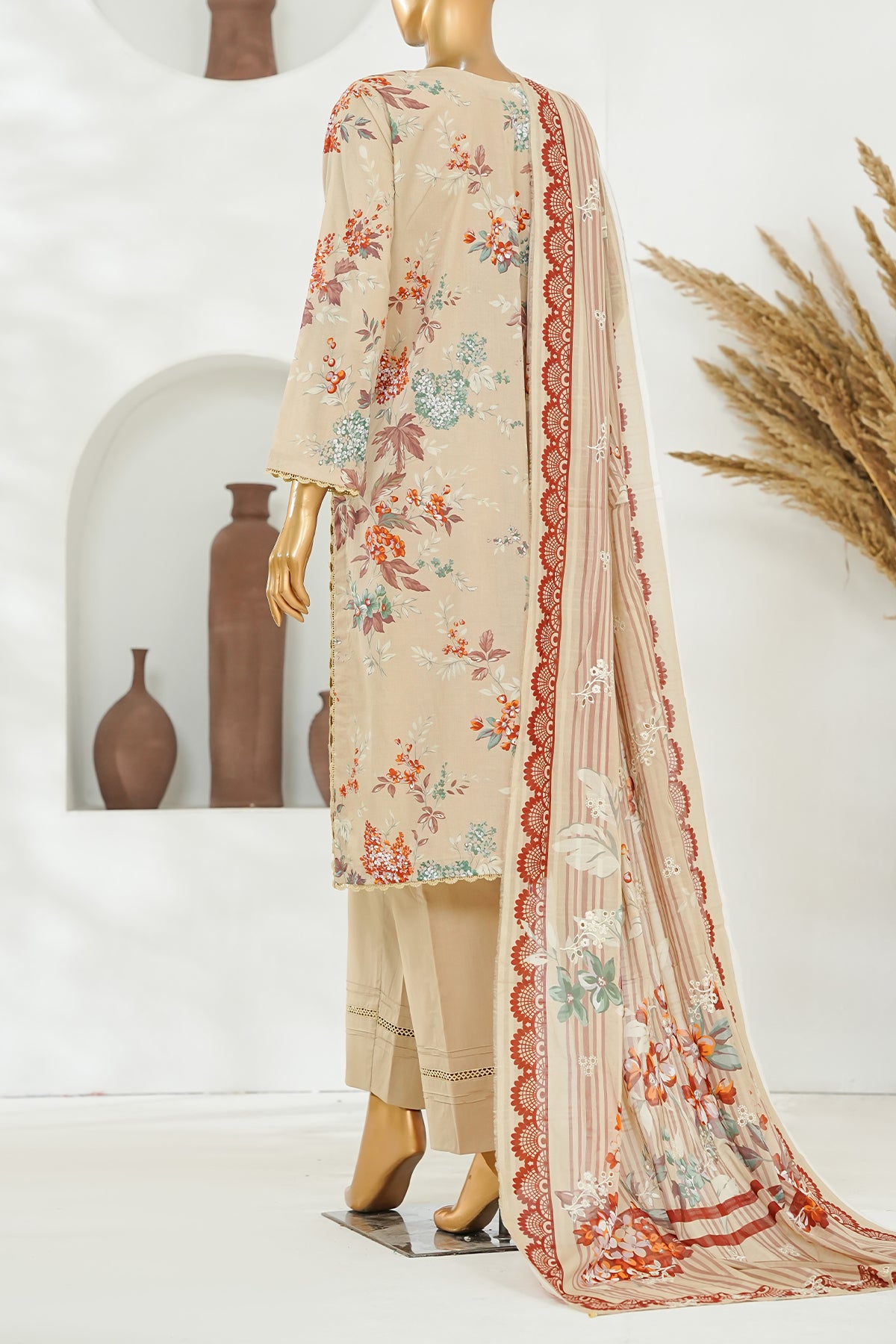 Printed & Embroidered Lawn 3-Pc Suit