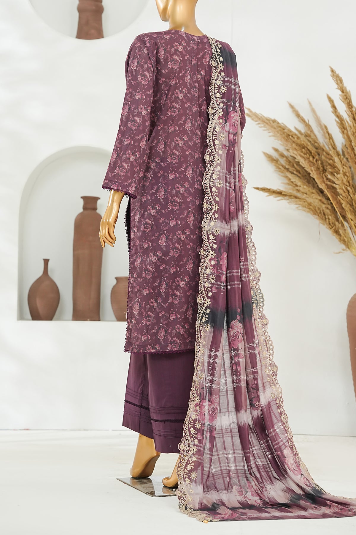 Printed & Embroidered Lawn 3-Pc Suit
