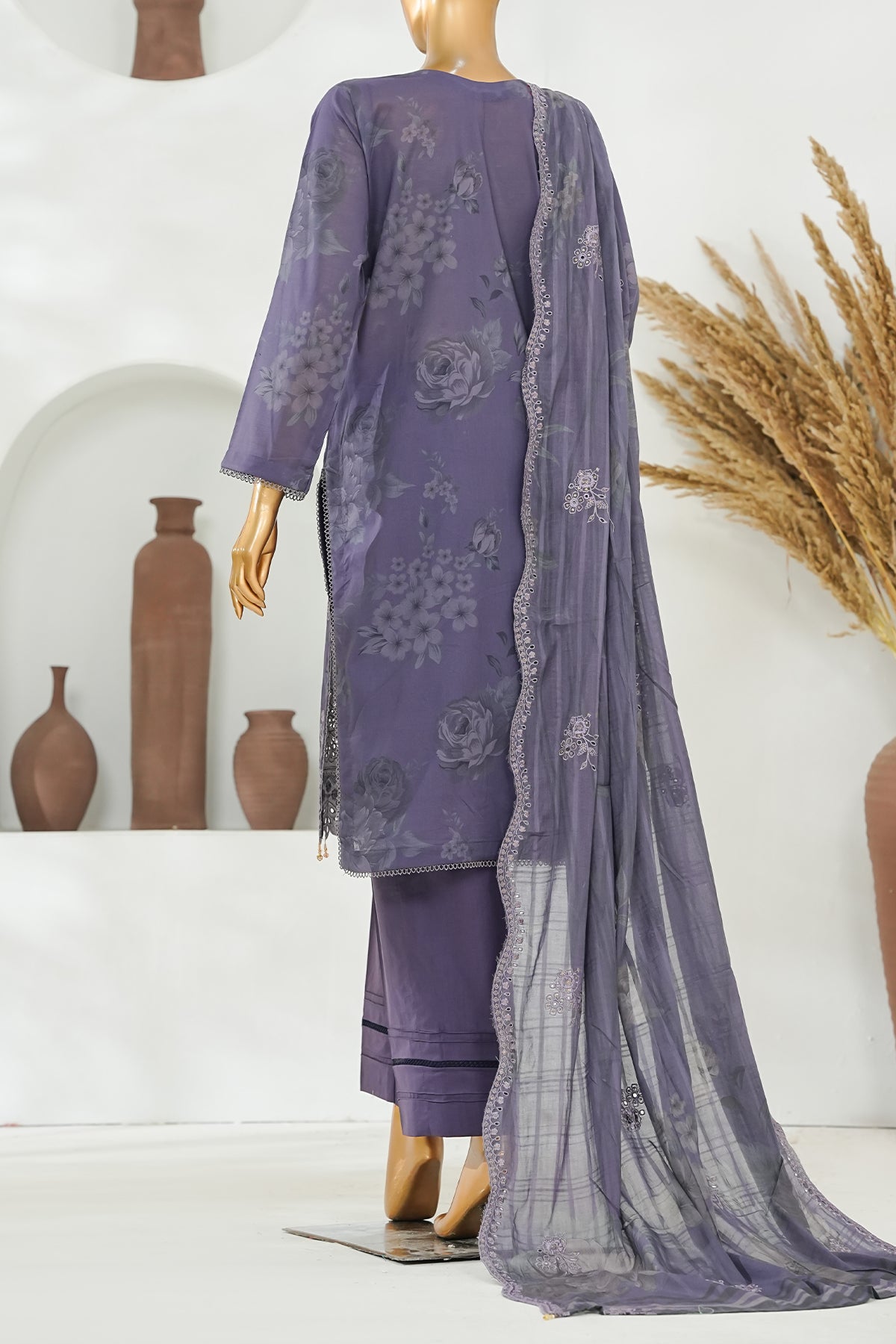Printed & Embroidered Lawn 3-Pc Suit