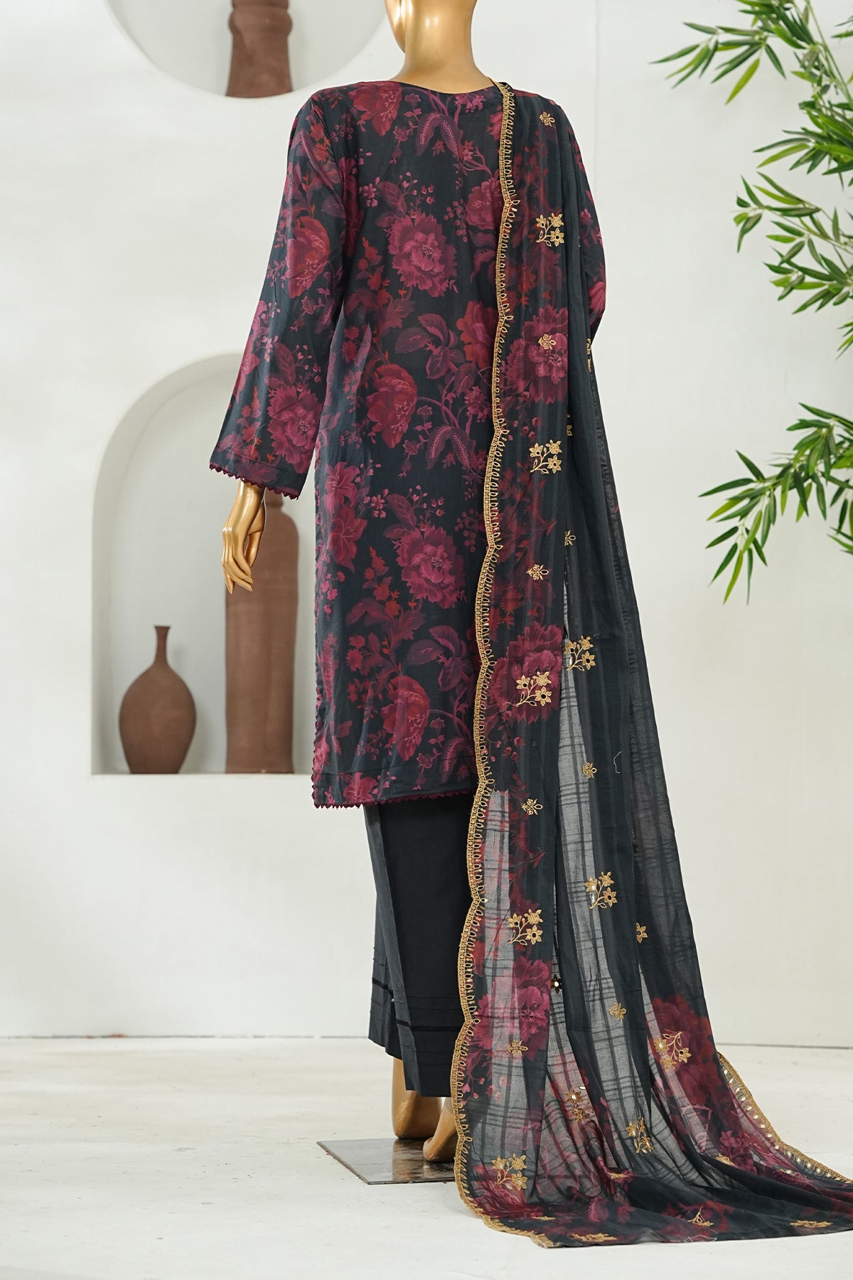 Printed & Embroidered Lawn 3-Pc Suit