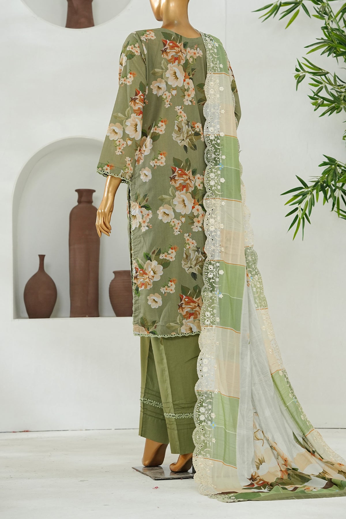 Printed & Embroidered Lawn 3-Pc Suit