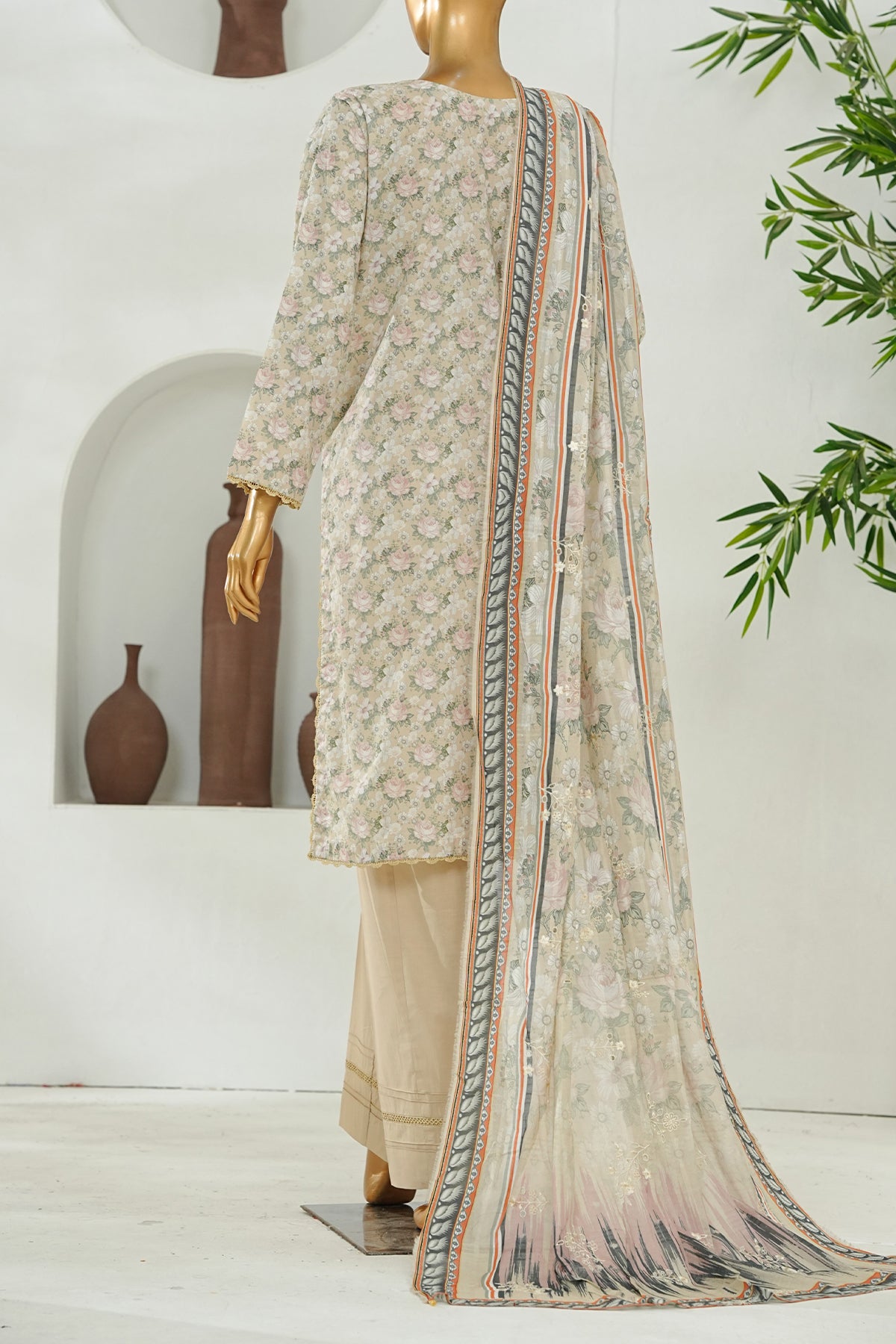 Printed & Embroidered Lawn 3-Pc Suit